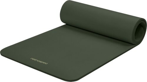 Retrospec Solana Yoga Mat 1/2″ Thick w/Nylon Strap for Men & Women – Non Slip Exercise Mat for Yoga, Pilates, Stretching, Floor & Fitness Workouts