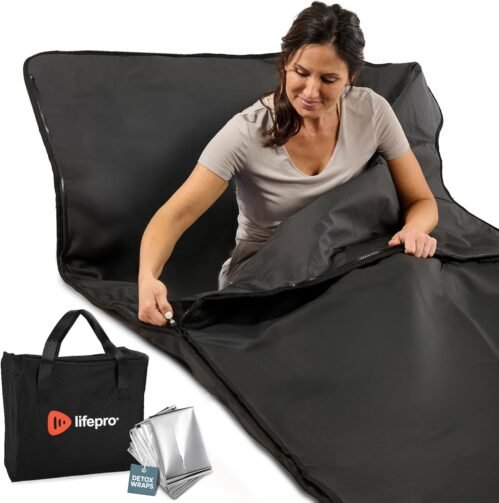 LifePro Infrared Sauna Blanket for Detox & Relaxation – Portable Far Infrared at Home Sauna for Detox, Muscle Tension Release, and Recovery – RejuvaWrap Series with Adjustable Heat Settings