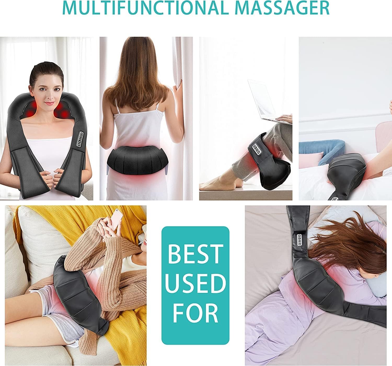 AERLANG Shiatsu Back and Neck Massager, Back Massager Deep Tissue Kneading Massager Neck and Shoulder Massager with Heat, Electric 4D Massage Pillow Fathers Day Dad Gifts from Daughter(NOT Cordless) - Image 5