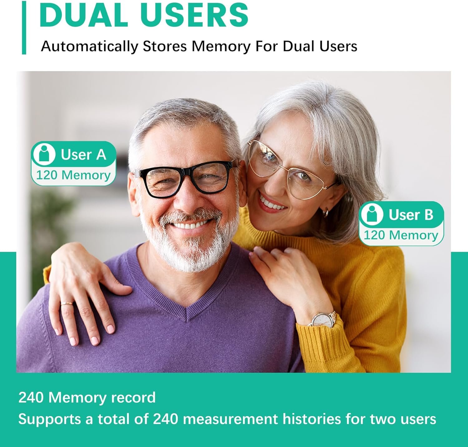 Oklar Blood Pressure Monitor Upper Arm Monitors for Home Use BP Machine with 2x120 Reading Memory Adjustable Arm Cuff 8.7"-15.7" Large Display with LED Background Light Storage Bag - Image 5