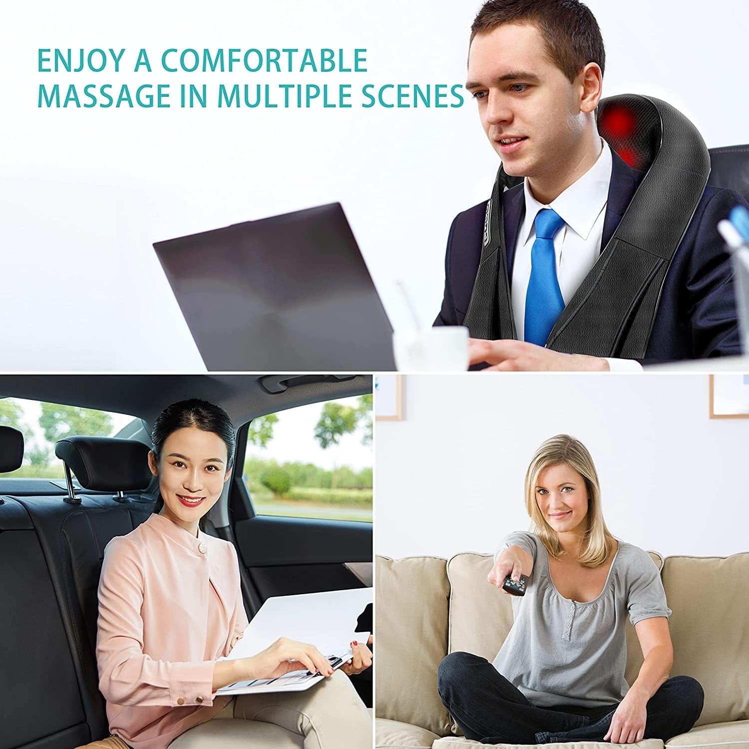 AERLANG Shiatsu Back and Neck Massager, Back Massager Deep Tissue Kneading Massager Neck and Shoulder Massager with Heat, Electric 4D Massage Pillow Fathers Day Dad Gifts from Daughter(NOT Cordless) - Image 7