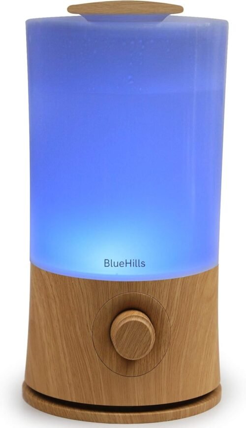 BlueHills Premium 2000 ML XL Large Essential Oil Diffuser Aromatherapy Humidifier for Large Room Home 40 Hour Run Huge Coverage Area 2 Liter Extra Large Capacity Huge Diffuser Wood Grain E005
