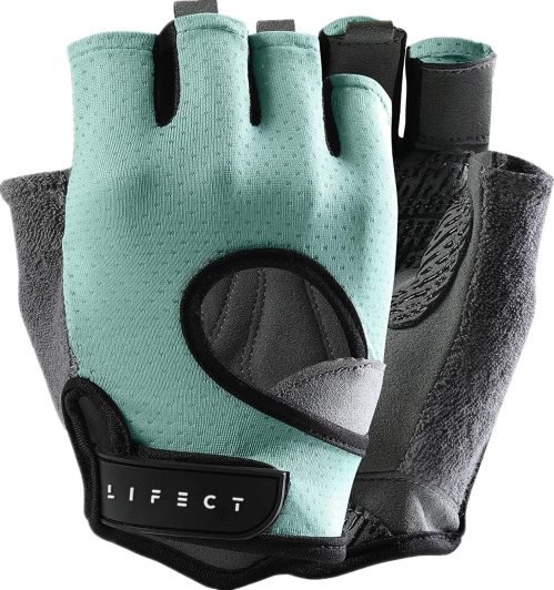 LIFECT Freedom Workout Gloves, Knuckle Weight Lifting Shorty Fingerless Gloves with Curved Open Back, for Powerlifting, Gym, Women and Men