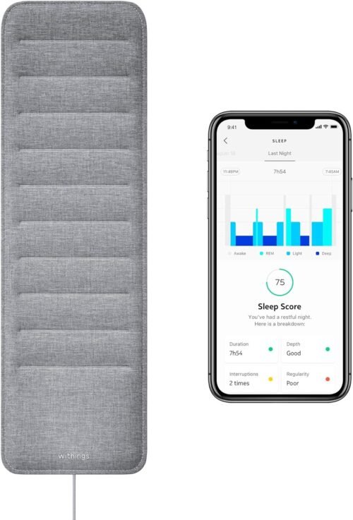 Withings Sleep – Sleep Tracking Pad Under The Mattress With Sleep Cycle Analysis