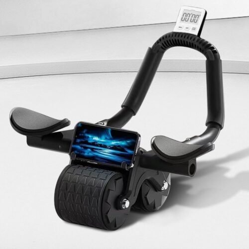 2024 New Ab Roller Wheel with Timer & Knee Mat,Automatic Rebound Abdominal Wheel with Elbow Support Ab Workout Equipment for Strengthening Core Muscles Abs Exercise Roller for Women Men