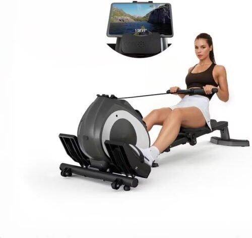 Rowing Machine for Home, Magnetic Rower Machine with Quiet Resistance, Foldable Rower for Home Use, Burn Fat & Sculpt Muscles