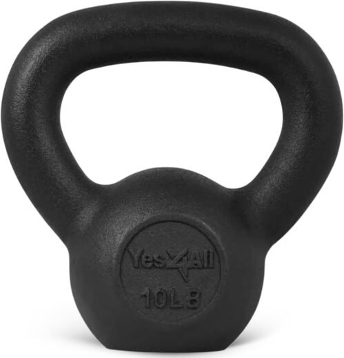 Yes4All 5-80 lbs Cast Iron Kettlebell for Dumbbell Weights Exercises, Gym, Full Body Home Workout Equipment, Push up, Grip and Strength Training