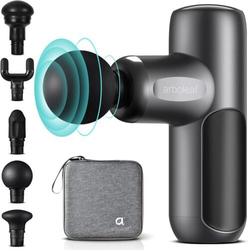 arboleaf Mini Massage Gun Deep Tissue, Percussion Muscle Massager for Back Pain Relief, Small Massage Gun with Case Travel Massager Handheld Quiet, Portable, FSA and HSA Eligible