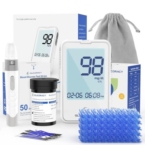 G-425-2 Blood Glucose Monitor Kit, 50 Test Strips and 50 Lancets, Blood Sugar Test Kit with Lancing Device, Diabetes Testing Kit No Coding,Glucose Meter for Home Use