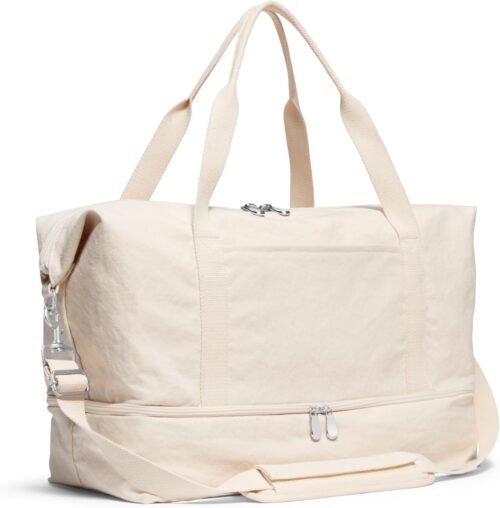 Lo & Sons Catalina Deluxe Weekender – Canvas Small Capacity (40L) Travel Duffel With Shoe Compartment, Luggage Sleeve, Padded Strap | Versatile Durable Bag For Women, Men for Weekend, Hospital, Gym