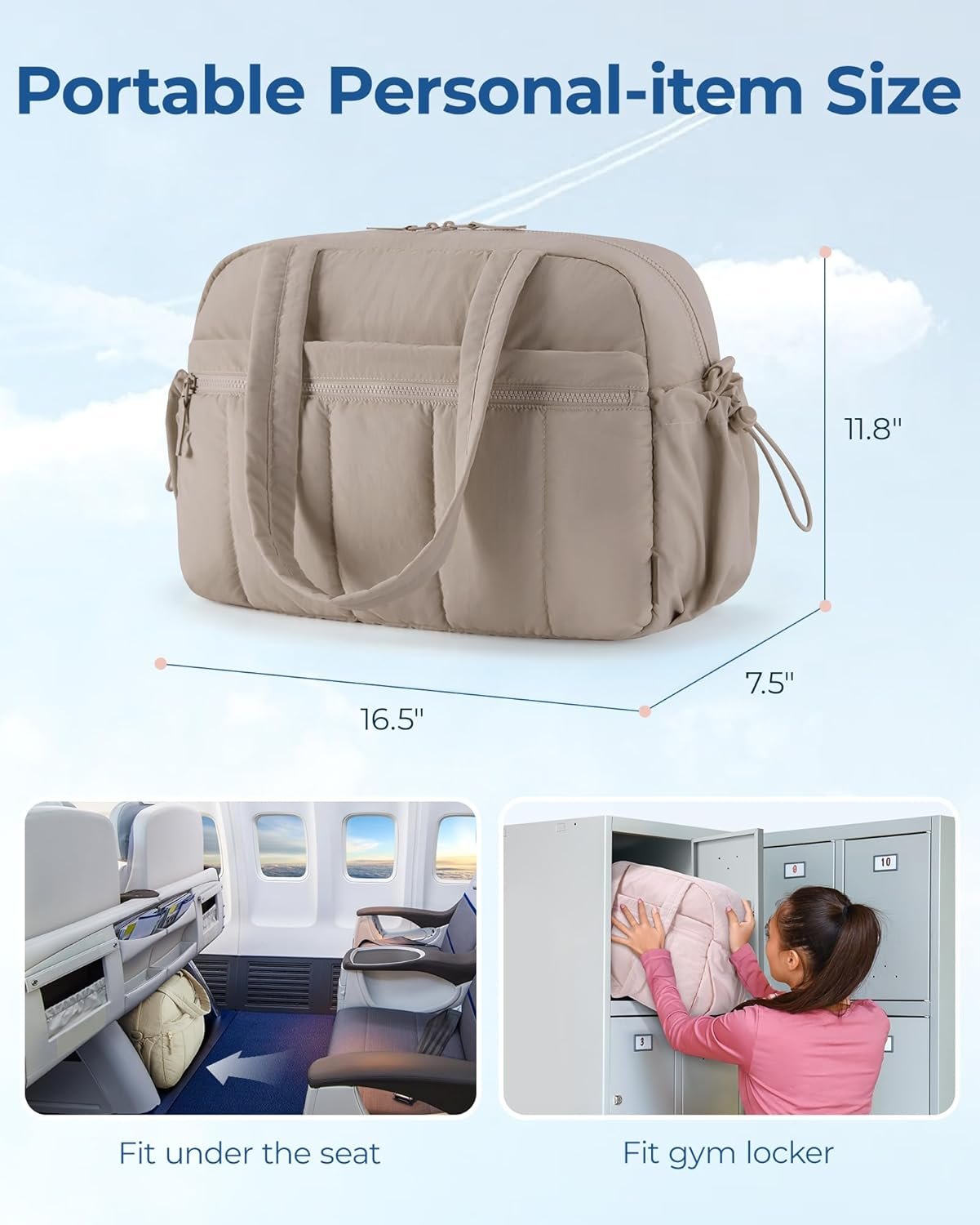 BAGSMART Gym Bag for Women, Duffle Bag for Travel with Wet Pocket, Lightweight Carry on Weekender Duffel, Water Resistant - Image 3