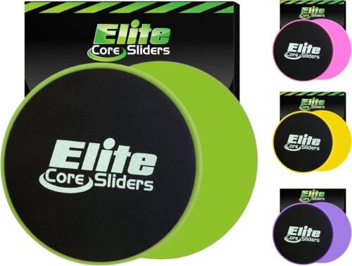 Elite Sportz Core Sliders for Working Out – Pack of 2 Compact, Dual Sided Gliding Discs for Full Body Workout on Carpet or Hardwood Floor – Fitness & Home Exercise Equipment – Small Gift for Athletes