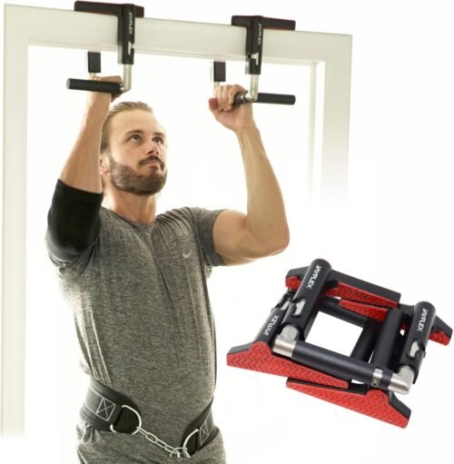 Jayflex CrossGrips Compact Pull Up Bar – Pull Up Bar Door Frame for Work from Home Fitness – Adjustable Door Frame Pullup Bar Handles – 250 lbs Capacity
